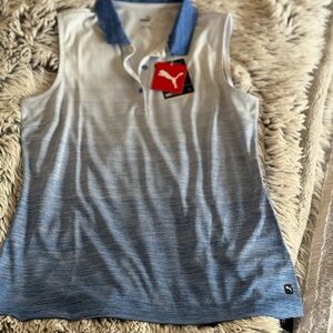 Puma golf sleeveless top , ombre blue, size large, NWTs